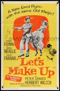 7z507 LET'S MAKE UP 1sh '56 great image of Errol Flynn dancing with Anna Neagle!
