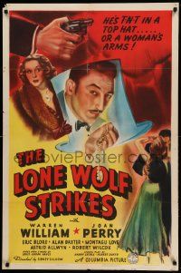 7z520 LONE WOLF STRIKES 1sh '40 Warren William is TNT in a top hat or in a woman's arms!