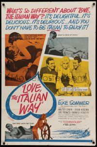 7z532 LOVE THE ITALIAN WAY 1sh '64 Femmine di Lusso, Elke Sommer, Walter Chiari, Ugo Tognazzi