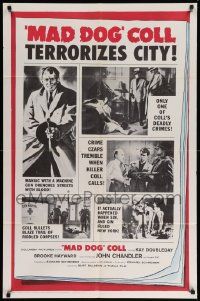 7z542 MAD DOG COLL 1sh '61 gangster maniac with machine gun John Chandler terrorizes city!