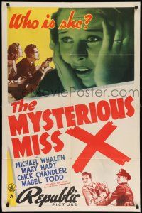 7z599 MYSTERIOUS MISS X 1sh '39 Michael Whalen watches man unhappy with the newspaper headline!