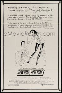 7z613 NEW YORK NEW YORK 1sh R80s Al Hirschfeld art of Robert De Niro & Liza Minnelli!