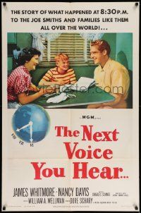 7z615 NEXT VOICE YOU HEAR 1sh '50 James Whitmore, Nancy Davis & God on the radio!