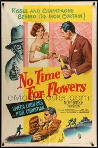 7z623 NO TIME FOR FLOWERS style A 1sh '53 art of sexy Commie Viveca Lindfors, Don Siegel directed!