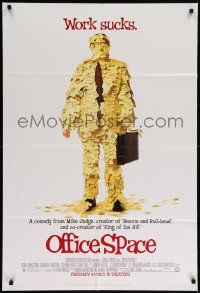 7z630 OFFICE SPACE style A advance DS 1sh '99 Mike Judge, Stephen Root covered in post-its!