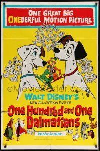 7z638 ONE HUNDRED & ONE DALMATIANS 1sh '61 most classic Walt Disney canine family cartoon!