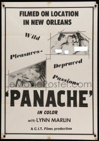 7z649 PANACHE 1sh '70s lesbians filmed on location in New Orleans, wild depraved pleasures!