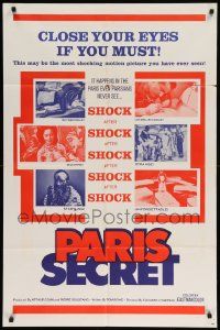 7z652 PARIS SECRET 1sh '65 the most shocking motion picture you have ever seen!