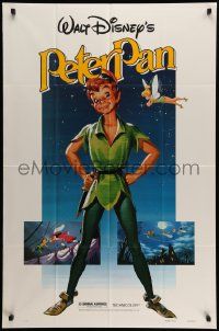 7z665 PETER PAN 1sh R82 Walt Disney animated cartoon fantasy classic, great full-length art!