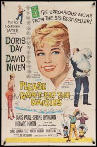7z673 PLEASE DON'T EAT THE DAISIES 1sh '60 art of pretty smiling Doris Day, David Niven w/dog