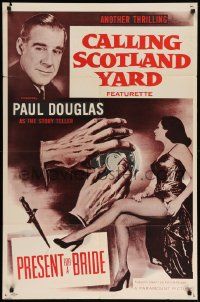 7z686 PRESENT FOR A BRIDE 1sh '54 Calling Scotland Yard, Derek Bond, Hazel Court!