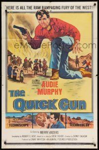 7z698 QUICK GUN 1sh '64 art of cowboy Audie Murphy in the raw rampaging fury of the West!