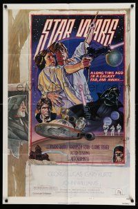 7z825 STAR WARS NSS style D 1sh 1978 George Lucas sci-fi epic, art by Drew Struzan & Charles White!