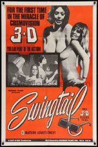 7z855 SWINGTAIL 1sh '69 sexploitation for the first time in the miracle of CosmoVision 3-D!