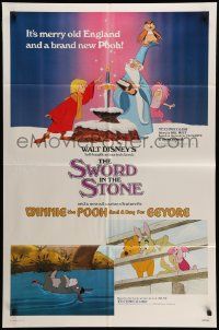 7z856 SWORD IN THE STONE/WINNIE POOH & A DAY FOR EEYORE 1sh '83 Disney cartoon double-bill!