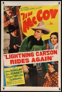 7z873 TEXAS WILDCATS 1sh '39 western cowboy Tim McCoy and gorgeous Joan Barclay w/ bad guys!