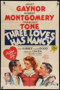 7z888 THREE LOVES HAS NANCY style D 1sh '38 directed by Richard Thorpe, Janet Gaynor!