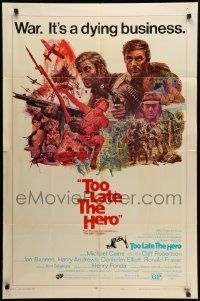 7z900 TOO LATE THE HERO style A 1sh '70 Robert Aldrich, Michael Caine & Cliff Robertson in WWII!