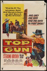 7z902 TOP GUN 1sh '55 only Sterling Hayden had the guts to fight back!