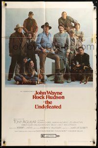 7z928 UNDEFEATED style A 1sh '69 great Civil War cast portrait with John Wayne & Rock Hudson!