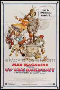 7z934 UP THE ACADEMY 1sh '80 MAD Magazine, Jack Rickard art of Alfred E. Newman!