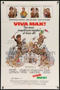 7z946 VIVA MAX 1sh '70 Peter Ustinov, Jonathan Winters, great Jack Davis art of cast!