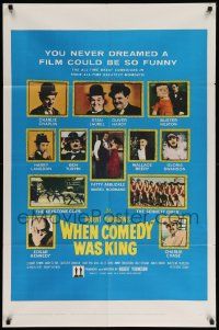 7z962 WHEN COMEDY WAS KING 1sh '60 Charlie Chaplin, Buster Keaton, Laurel & Hardy, Turpin