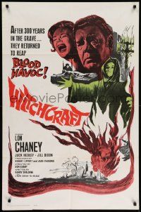7z982 WITCHCRAFT 1sh '64 Lon Chaney Jr, they returned to reap BLOOD HAVOC!