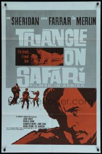 7z985 WOMAN & THE HUNTER 1sh R61 Ann Sheridan's final big screen movie role, Triangle on Safari!