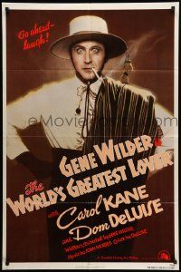 7z991 WORLD'S GREATEST LOVER int'l 1sh '77 Dom DeLuise, most romantic Gene Wilder, great image!