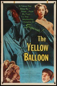 7z993 YELLOW BALLOON 1sh '53 many images of Andrew Ray & William Sylvester!