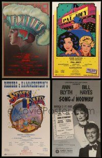 8a031 LOT OF 4 UNFOLDED STAGE PLAY WINDOW CARDS '80s-90s Follies, Pal Joey, State Fair & more!