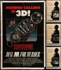8a140 LOT OF 4 FOLDED RE-RELEASE ONE-SHEETS FROM ALFRED HITCHCOCK MOVIES R80s Dial M For Murder!