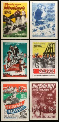 8a040 LOT OF 10 UNFOLDED AND FORMERLY FOLDED WESTERN FINNISH POSTERS '50s different cowboy images!