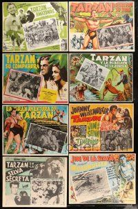 8a083 LOT OF 10 TARZAN AND JUNGLE JIM MEXICAN LOBBY CARDS '50s-60s great scenes & artwork!