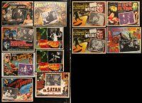 8a072 LOT OF 17 MEXICAN AND EUROPEAN PRODUCED HORROR MEXICAN LOBBY CARDS '60s-70s great scenes!