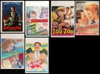 8a376 LOT OF 6 UNFOLDED REPRO BELGIAN POSTERS '90s Boris Karloff, Marx Bros, Spellbound & more!