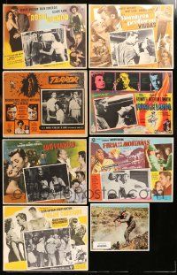 8a094 LOT OF 7 MEXICAN AND 1 FRENCH ROBERT MITCHUM LOBBY CARDS '50s Where Danger Lives, Cape Fear