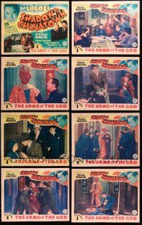 8a261 LOT OF 8 REPRO LOBBY CARDS FROM SHADOW OF CHINATOWN CHAPTER 1 '80s super scarce serial!
