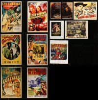 8a258 LOT OF 12 COLOR REPRO POSTERS & LOBBY CARDS '80s great images from super scarce serials!