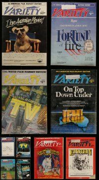8a044 LOT OF 10 VARIETY MAGAZINES '80s filled with great movie images & information!