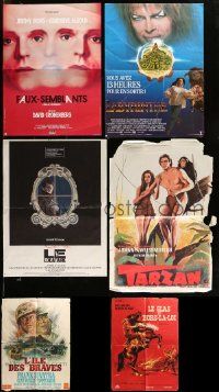 8a037 LOT OF 6 FOLDED FRENCH POSTERS '50s-80s Labyrinth, Tarzan, cool different artwork!