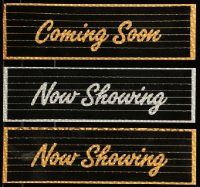 8a011 LOT OF 3 COMING SOON AND NOW SHOWING THEATER MARQUEE DISPLAY PIECES '80s in gold & silver!