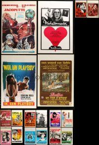 8a305 LOT OF 18 MOSTLY FORMERLY FOLDED BELGIAN SEXPLOITATION POSTERS '60s-80s sexy artwork!