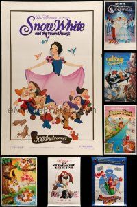 8a492 LOT OF 8 MOSTLY UNFOLDED DISNEY MOSTLY ONE-SHEETS '70s-80s great cartoon images!