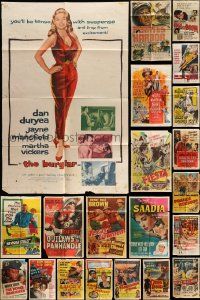 8a126 LOT OF 29 FOLDED ONE-SHEETS '40s-50s great images from a variety of different movies!