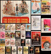 8a120 LOT OF 37 FOLDED ONE-SHEETS '50s-90s great images from a variety of different movies!