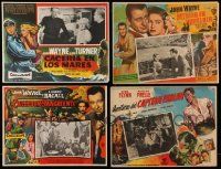 8a084 LOT OF 10 MEXICAN LOBBY CARDS WITH JOHN WAYNE, ERROL FLYNN AND TYRONE POWER '40s-60s cool!