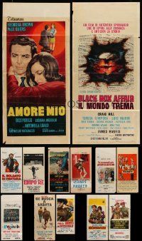 8a273 LOT OF 13 FORMERLY FOLDED ITALIAN LOCANDINAS '60s-70s images from a variety of movies!