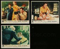 8a556 LOT OF 3 REAR WINDOW REPRO ENGLISH FOH LOBBY CARDS '54 James Stewart, Alfred Hitchcock